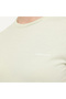 Women's Beige Round Neck T-Shirt - 4
