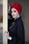 بونيه من التول المزين باللؤلؤ - أحمر - 6