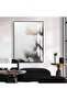 Hari̇kabi̇rev | Abstract Black-White Gold Patterned Model I | Framed Tempered Glass Table Single Vertical