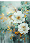 Hari̇kabi̇rev | Soft Green-Gold Flower Patterned Combination Iii | Framed Glass Table 3 Pieces Vertical - 4