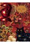 Sun Collection Candles Cat and Sun Patterned Woven Base Modern Decorative Carpet Sun24 - 5