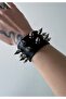 Gothic Gothic Punk Corrugated Spiked Faux Leather Bracelet Spiked Leather Bracelet Studded Bracelet