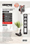 Rechargeable Cordless Vacuum Cleaner- 0.6 l Capacity, 3 Speed and LED Touch Panel Control - 8