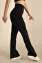 Premium Fleece Lined, High-Waisted, Diver, Spanish Style, Gathering, Winter Knitted Leggings, Black - 5