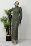 Semira Stone Evening Dress Khaki