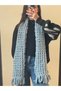 Twist Model Hand Knitted Puffy Scarf - Light Gray - 2