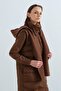 Hooded Goose down Vest Brown - 8
