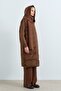 Hooded Goose down Vest Brown - 5