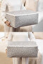 3-Piece Leaf Gray Printed Underbed Sweater Pique Blanket Clothes Storage Bag / 52X28X21 - 6