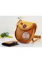 Cin Ayse Figured Design Cross Braided Shoulder Bag Mustard and Wallet Mustard Combination - 7