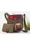 Cat Love Figured Design Cross Braided Arm Bag and Wallet Combination – Green - 4