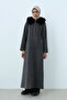 Full Length Zippered Basic Coat Smoked - 2