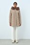 Beijing Mobile Fur Hooded Quilted Coat