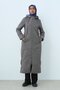 Smoked Quilted Coat with Eyelet Detail and Snaps on the Sides - 2