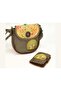 Green and Wallet Green Combination - Dancing Mouse Figured Design Cross Braided Shoulder Bag - 7