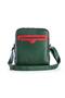 Large Postman Shoulder Bag with Vase and Cat Figure Ethnic Bohemian Style - Green - 5