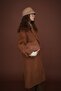 100% Wool Oversize Brown Coat - 7
