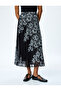 Standard Waist Lined Long Pleated Floral Skirt - 3