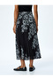 Standard Waist Lined Long Pleated Floral Skirt - 4