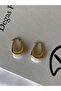 Steel Tarnish Gold White Acrylic Earrings
