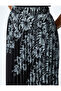 Standard Waist Lined Long Pleated Floral Skirt - 5