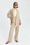 Stone Colored Linen Double Breasted Jacket and Trousers Set - 7
