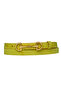 100% Genuine Soft Nubuck Leather, 2 cm Pistachio Green Women's Belt; Dress, Trouser Belt D&Dgold - 3