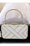Ecru Porcelain Pearl Stone Women's Evening Dress Bag - 5