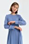 Blue Dress - Belt Detailed - 7