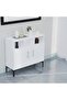 Medium Height Cabinet with 2 Door Storage and 3 Open Shelf-White - 5