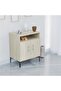 Medium Height Cabinet with 2 Door Storage and Single Open Shelf-Grey Bardolino Oak - 5