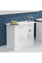 Medium Height Cabinet with Single Drawer, 2 Door Storage and 3 Open Shelf-White - 3