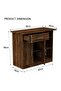 Medium Height Cabinet with Single Drawer, 2 Door Storage and 3 Open Shelf-Dark Hunton Oak - 2