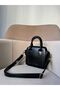 Women's Black Faux Leather Timeless Trend Model Cross Strap Hand and Shoulder Bag - 3