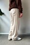 Elastic Waist Basic Fabric Trousers Mink - 3