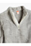 Stand Collar Long Sleeve Zippered Basic Plush Sweatshirt - 3