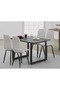 136 BLK Wooden Dining Table Loop-Leg, 4-Seater for Kitchen-120cm, Black Pietra Grigia Finish - 4