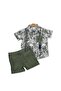 Boy's Printed Short Sleeve Shirt and Shorts Set of 2 - 2