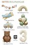 Retro 3Rd Birthday Set; Airplane, Car, Rainbow, Teddy Bear and 20 Latex Balloons Set - 3