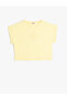 T-Shirt Short Sleeve Crew Neck Butterfly Embroidered Cotton