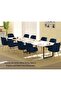 136 BLK Wooden Dining Table Loop-Leg, 10-Seater for Kitchen- 360cm, Premium White - 2