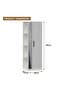 Modern Wardrobe With Side Mirror And Side Shelf, Floor Storage Cabinet With Hangers - Premium White - 6