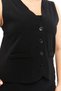 Zerotantik Front Buttoned V-Neck Vest Black - 7