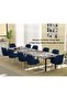 72 BLK Wooden Dining Table U-Leg, 10-Seater for Kitchen-360cm, Black Pietra Grigia - 2