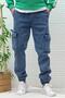Men's Boy Friend Jeans with Cargo Pockets, Waist and Elastic Legs - 5
