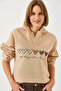 Women's Biscuit Hooded Three Thread Raster Colorful Heart Printed Sweatshirt 60601040 - 3