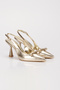 Women's Metallic Gold Bow Detailed Heeled Stiletto - 4
