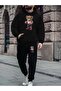 Men's Boxer Teddy Bear Printed Tracksuit Set - Hooded Bottom Top Set