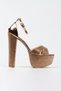 Women's High Platform Heeled Stone Open Toe Stylish Evening Dress Shoes