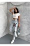 Mom Jean with Embroidery and Ripped Details